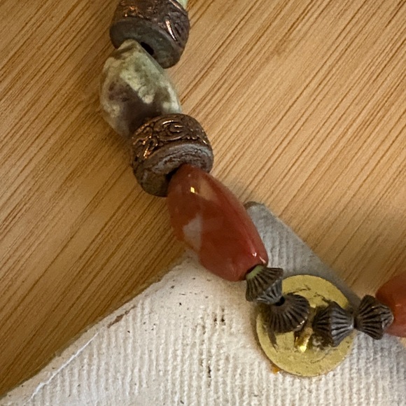 Ceramic & Jasper Stone Beaded Necklace - Picture 6 of 8